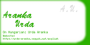 aranka urda business card